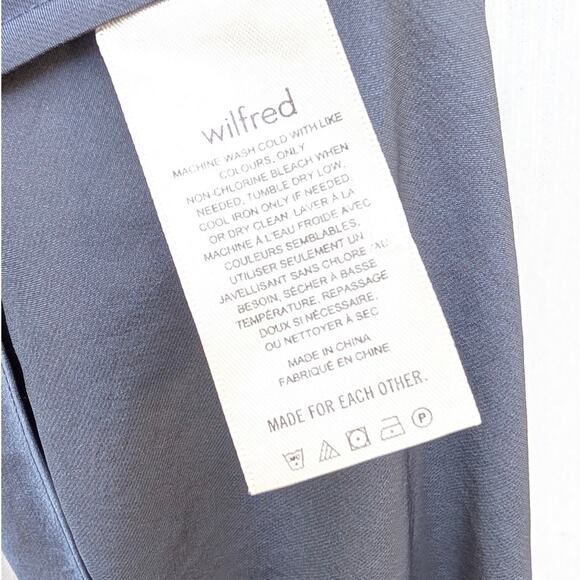 Aritzia Wilfred Only Slip Dusty Blue Satin Lightweight Midi Dress, size S - Picture 10 of 10